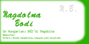 magdolna bodi business card